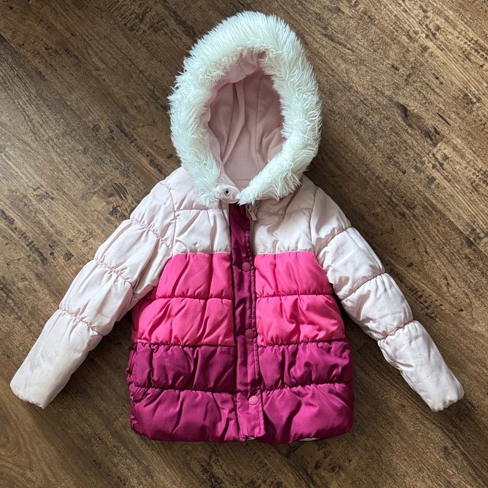 Carter's Pink and Cream Hooded Jacket size 6
